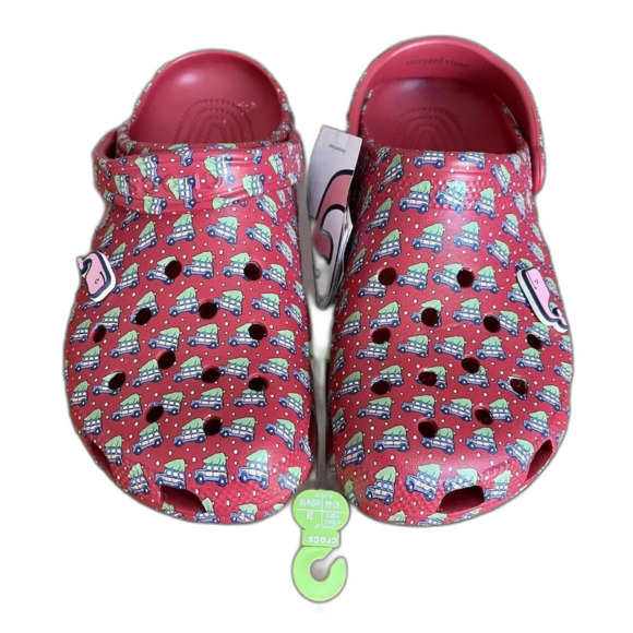 NEW Vineyard Vines Crocs Collab Classic Clog Woody Red M10 W12 Whale Jibbitz - Picture 4 of 6